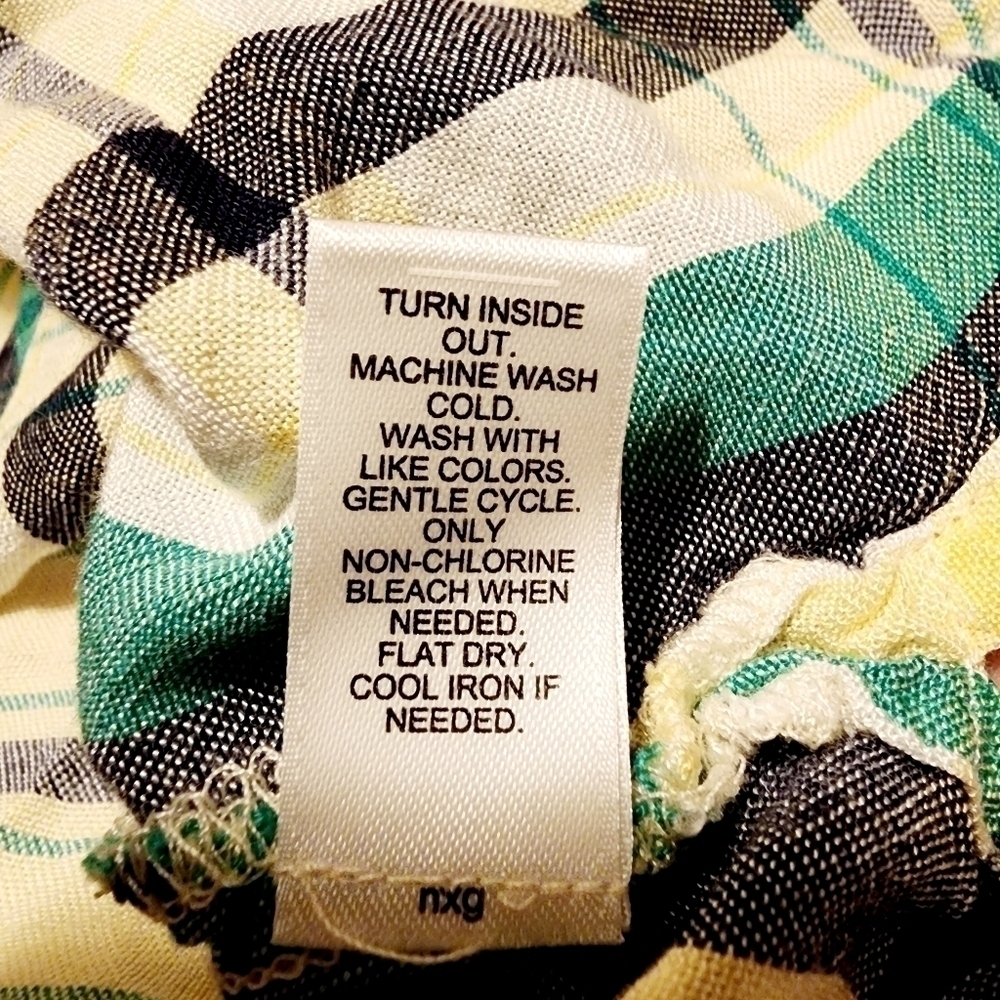 Cato Plaid Flannel Shirt Long Roll-Tab Sleeves Frayed Hem 26/28W Plus Size EUC - Picture 10 of 11